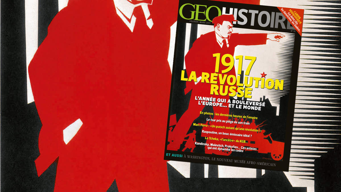 Illustration couverture. GEO. La révolution russe dans le nouveau numéro de GEO Histoire. 2017-01-24